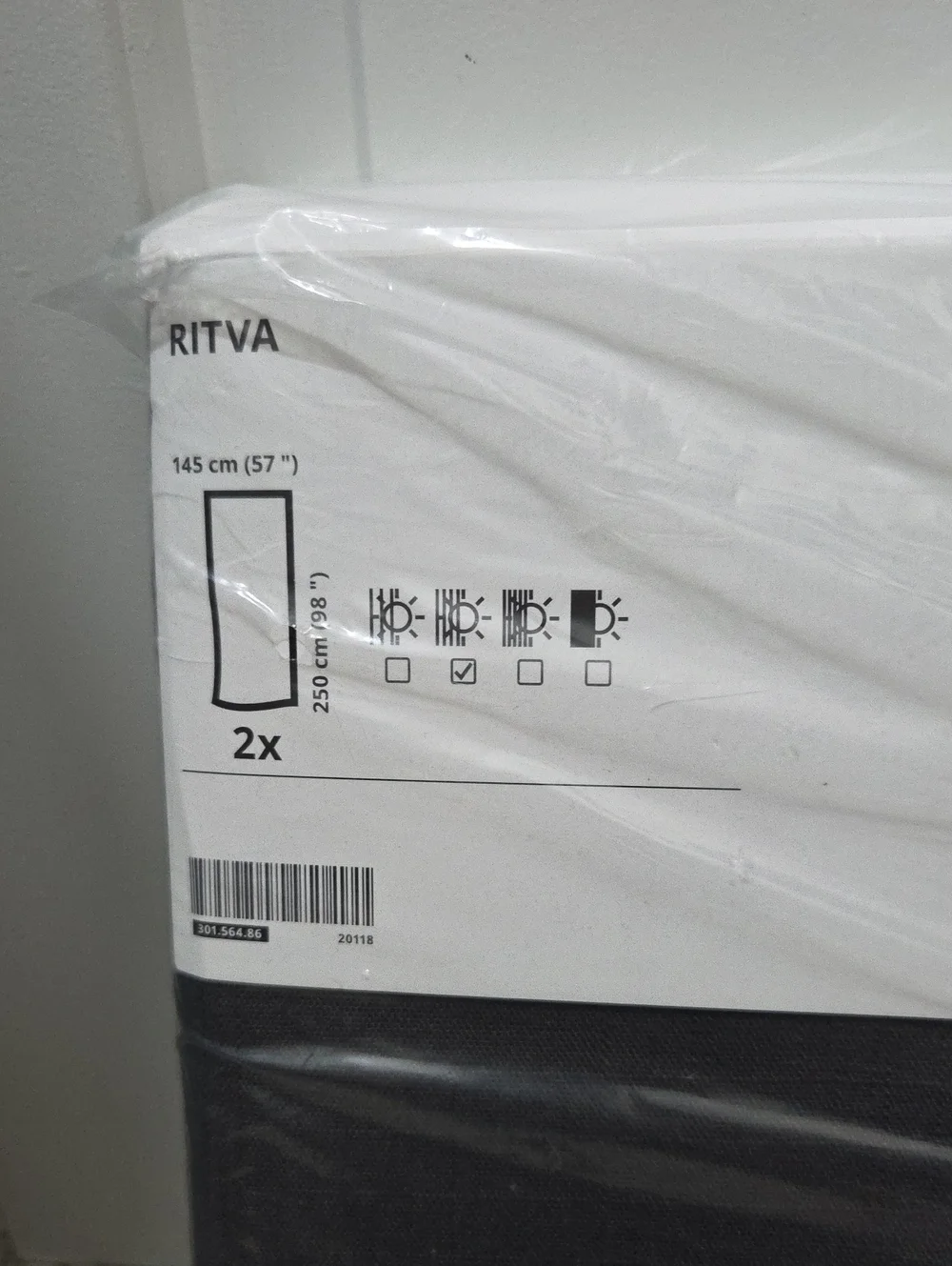 IKEA Coton  Dark Gray  Curtain Panels - Solid Black Drapes